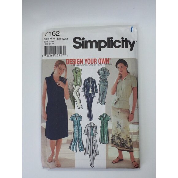 Simplicity Pattern 7162 Misses Petite Dress Shirt Skirt Pants Uncut 6 8 10 12 - Picture 1 of 2